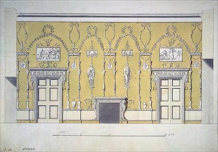 Design of the Green Dining room Great Palace in Tsarskoye Selo, Early 1780s. Artist: Cameron, Charles (ca. 1730/40-1812)