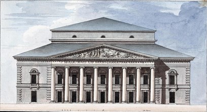 Facade of the Saint Petersburg Imperial Bolshoi Kamenny Theatre, 1802. Artist: Thomas de Thomon, Jean François (1754-1813)