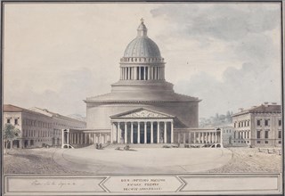 Facade of the Kazan Cathedral in Saint Petersburg, 1800. Artist: Thomas de Thomon, Jean François (1754-1813)