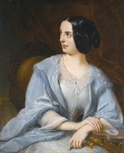 Portrait of the actress of the Imperial theatre Vera Samoylova, 1845. Artist: Pluchart, Eugéne (1809-1880)