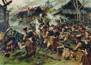 The Battle of Maloyaroslavets on 24 October 1812, 1900-1910. Artist: Samokish, Nikolai Semyonovich (1860-1944)