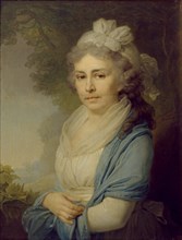 Portrait of Yelizaveta Ivanovna Neklyudova (1773-1796), née Levashova, 1798. Artist: Borovikovsky, Vladimir Lukich (1757-1825)