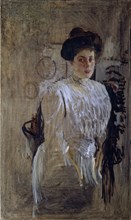 Portrait of Margarita Kirillovna Morozova, née Mamontova (1873-1958), 1910. Artist: Serov, Valentin Alexandrovich (1865-1911)