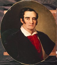 Portrait of the painterr Giuseppe Angiolo Artari (1792-1863), 1830s. Artist: Tropinin, Vasili Andreyevich (1776-1857)