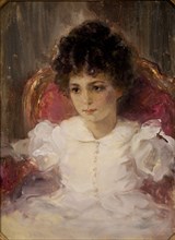 Portrait of Tatyana Sergeevna Khokhlova, née Botkina (1897-1985) as Child. Artist: Serov, Valentin Alexandrovich (1865-1911)