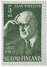 Jean Sibelius (postage stamp), 1945. Artist: Anonymous