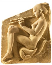 An aulos player. Altar of Aphrodite, so-called Ludovisi Throne, Left-hand panel, ca 430 BC. Artist: Classical Antiquities
