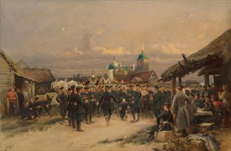 Singers of the Life-Guards 4th The Imperial Family's Rifle Battalion at Tsarskoye Selo, 1889. Artist: Detaille, Édouard (1848-1912)