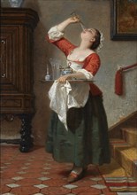Das Naschkaetzchen, 1862. Artist: Amberg, Wilhelm August (1822-1899)