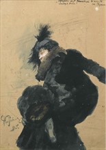Woman in Fur Coat, 1915. Artist: Repin, Ilya Yefimovich (1844-1930)