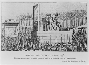 The Execution of Louis XVI in the Place de la Revolution on 21 January 1793, c. 1793. Artist: Anonymous