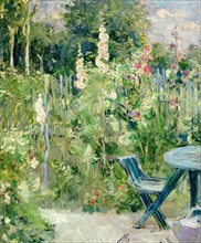 Hollyhocks (Roses trémières), 1884. Artist: Morisot, Berthe (1841-1895)