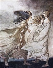 The ring upon thy hand. Illustration for Siegfried and The Twilight of the Gods by Richard Wagner, Artist: Rackham, Arthur (1867-1939)