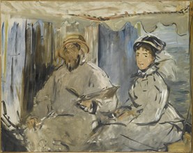 The painter Monet in his atelier, 1874. Artist: Manet, Édouard (1832-1883)