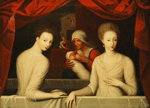 Gabrielle d'Estrées and one of her sisters, duchesse de Villars, End of 16th century. Artist: Anonymous