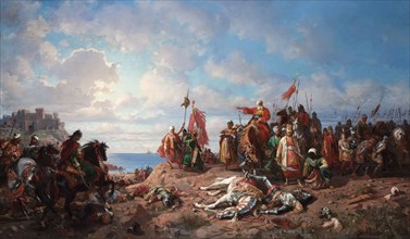 The death of king Wladyslaw III at Varna, 1865-1875. Artist: Khlebovsky, Stanislav (1835-1884)