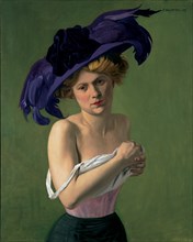 Le chapeau violet, 1907. Artist: Vallotton, Felix Edouard (1865-1925)