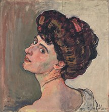 La Parisienne. Portrait of Valentine Godé-Darel (1873-1915), 1909. Artist: Hodler, Ferdinand (1853-1918)