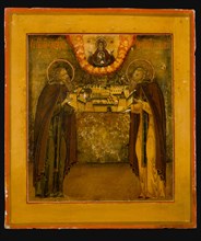 Saints Zosima and Savvatiy of Solovki, Late 18th cent.. Artist: Russian icon