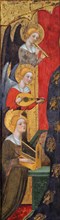 Madonna with Angels Playing Music (Detail), ca 1380. Artist: Serra, Pere (active ca 1357-1406)