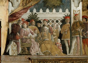 Court of Gonzaga (Fresco in the Camera degli Sposi in the Palazzo Ducale in Mantua), 1474. Artist: Mantegna, Andrea (1431-1506)