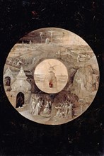 Saint John the Evangelist on Patmos (Reverse side). The Passion of the Christ, c. 1505. Artist: Bosch, Hieronymus (c. 1450-1516)