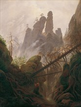Rocky Landscape in the Elbe Sandstone Mountains, 1822-1823. Artist: Friedrich, Caspar David (1774-1840)
