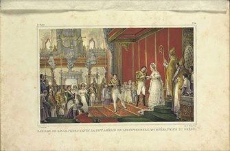 The Marriage of Amélie of Leuchtenberg and Emperor Pedro I of Brazil, 1829. Artist: Debret, Jean-Baptiste (1768-1848)