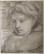 Head of an Angel, c. 1520. Artist: Raphael (1483-1520)