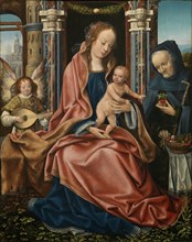 Triptych of the Holy Family with Music Making Angels. Central panel, ca 1510-1520. Artist: Master of Frankfurt (1460-ca. 1533)
