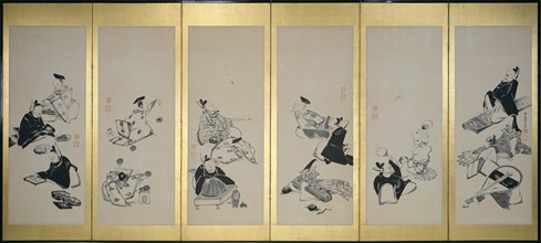 The Thirty-Six Immortal Poets, 1798. Artist: Jakuchu, Ito (1716-1800)