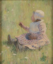 Girl playing with a ball of wool, c. 1875. Artist: Cassatt, Mary (1845-1926)