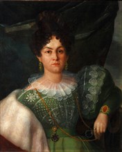 Portrait of Anna Borisovna Bakunina (1802-1835), 1832. Artist: Streshnev, Yakov (active First Half of 19 cen.)