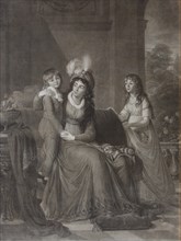Portrait of Ekaterina Sergeevna Samoylova, née Trubetskaya (1763-1830) with Children, 1797. Artist: Walker, James (1748-ca. 1808)