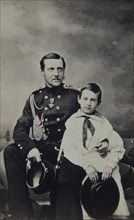 Portrait of Grand Duke Constantin Nikolaevich of Russia (1827-1892) with son Nicholas Constantinovic Artist: Levitsky, Sergei Lvovich (1819-1898)