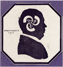 Self-portrait. Silhouette with the elements of the Narbut's family arms, 1915. Artist: Narbut, Georgi Ivanovich (1886-1920)