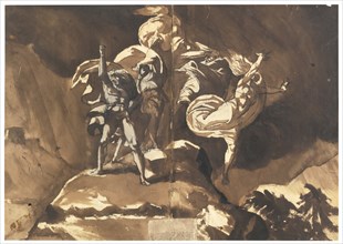 The Witches Floating Above Macbeth and Banquo. Artist: Füssli (Fuseli), Johann Heinrich (1741-1825)