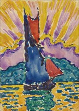 Sunset (L'Éventail), c. 1905. Artist: Signac, Paul (1863-1935)