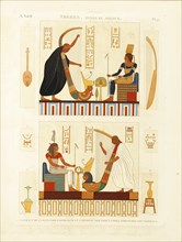 Paintings of two harpers in the tomb of Pharaoh Ramesses III in the Valley of the Kings. From The D Artist: Dutertre, André (1753-1842)