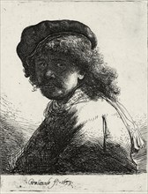 Self-Portrait in a Cap and Scarf with the Face Dark, 1633. Artist: Rembrandt van Rhijn (1606-1669)