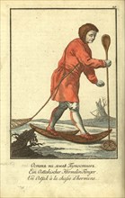 Ostyak  on a stoat hunt, 1799. Artist: Georgi, Johann Gottlieb (1729-1802)