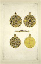 Russian Jewellery before the Mongol invasion. From the Antiquities of the Russian State, before 1853 Artist: Solntsev, Fyodor Grigoryevich (1801-1892)
