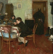 The Children's Tea Time, 1894. Artist: Nilus, Pyotr Alexandrovich (1869-1940)