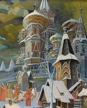 Saint Basil's Cathedral. Artist: Brailovsky, Leonid Mikhaylovich (1867-1937)
