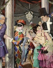 Masquerade, 1924. Artist: Somov, Konstantin Andreyevich (1869-1939)