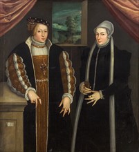Double-portrait (Marie of Brandenburg-Kulmbach and Christina of Denmark?), c. 1580. Artist: Anonymous