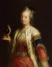 Portrait of Empress Maria Theresia of Austria (1717-1780) with mask à la Turque, before 1750. Artist: Meytens, Martin van, the Younger (1695-1770)