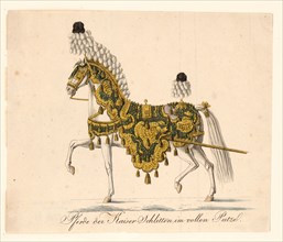 Decorated horse furniture of the Emperor's Ceremonial Horse-Drawn Carriages, 1815. Artist: Anonymous