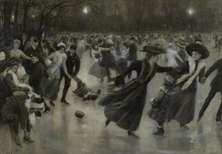Party on the Ice, 1909. Artist: Gause, Wilhelm (1853-1916)