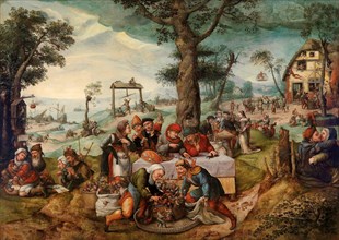 The Mocking of Human Follies. Artist: Verbeeck, Frans (c. 1510-1570)